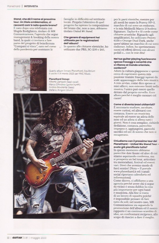Se vi siete persi la mia intervista dove parlo dell'ultimo cd dei Planethard "EQUILIBRIUM" sulla rivista Guitar Club...🤘🤘🤘